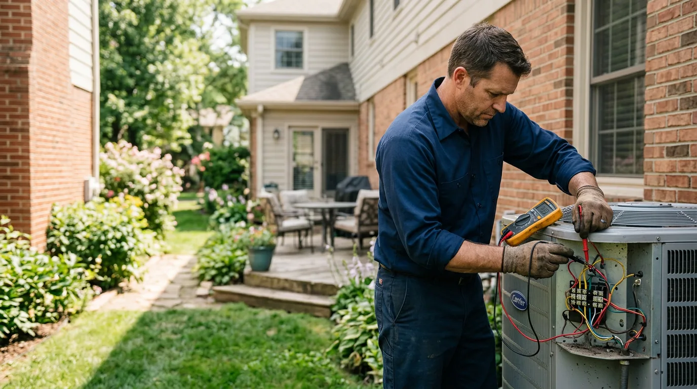 HVAC technician working near Mineral Springs, AR